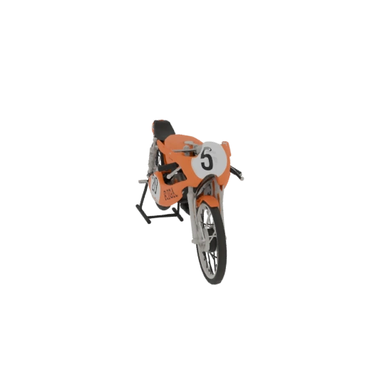 Vintage Orange Racing Motorcycle with Number 5