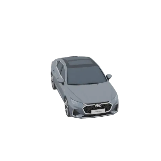 3D model of a grey Jaecoo J7 car, front-top view, on a white background