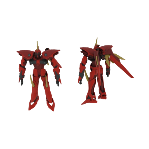 Red Mecha Warrior 3D Model
