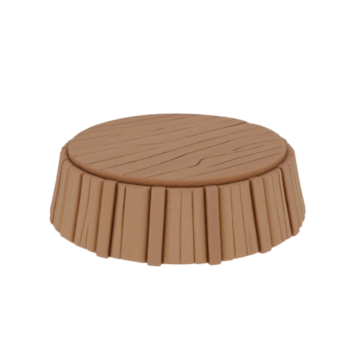 Round Miniature Base with Wood Texture