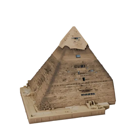 Pyramide von Gizeh Unreal Engine-fähiges 3D-Modell, Unreal Engine-Viewport, zeigt Materialien der Wahrzeichenstruktur und arc