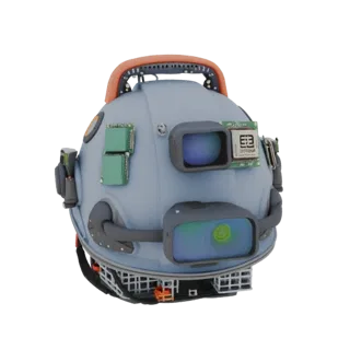 3D model of futuristic helmet for 3D scanning with cameras and processor