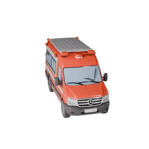 Modèle 3D d'ambulance prêt pour le jeu pour une utilisation en temps réel, actif PBR