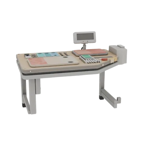Almohadilla de práctica de inyección quirúrgica Modelo 3D realista, render de estudio a tres cuartos, mostrando plásticos neu