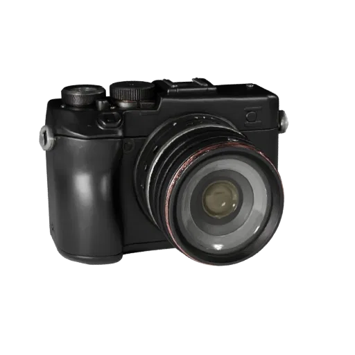Action Camera Realistic 3D model, three-quarter studio render, showing textured grips, lens barrels.