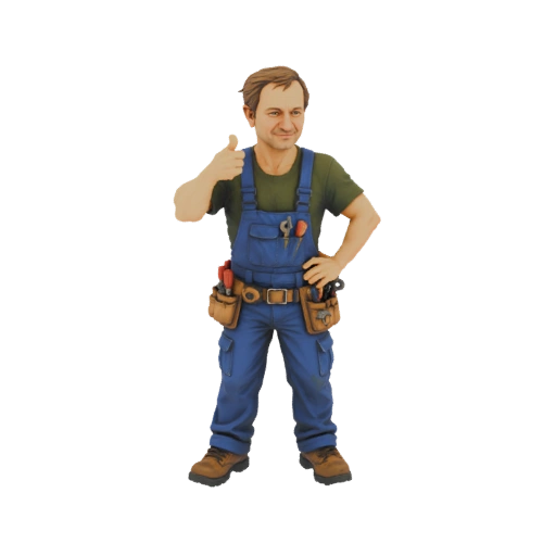 Handyman with Tools 3D Model