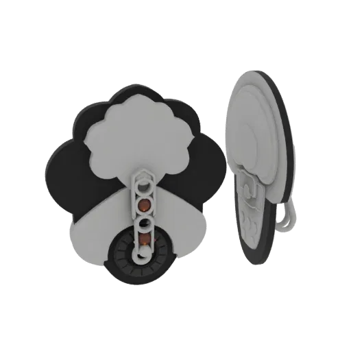 Broche Camée Florale modèle 3D prêt à imprimer, rendu studio isométrique, montrant la forme, la surface et les indices d'éche
