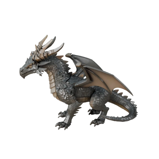 Low Poly Knochendrache 3D Modell - Unity Game Asset mit FBX | PBR