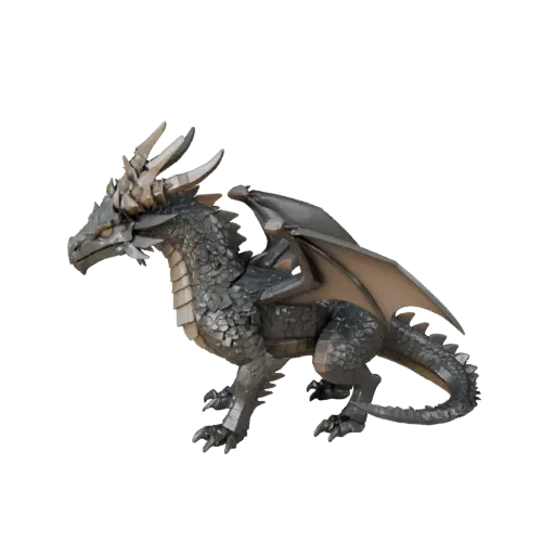 Low Poly Bone Dragon 3D Model - Unity Game Asset with FBX | PBR
