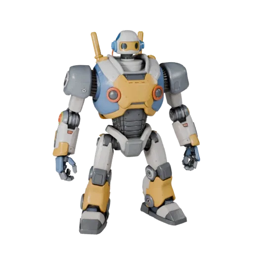 Mascot Robot Figurine realistic 3D model preview showing pose, three-quarter scene view and surface detail