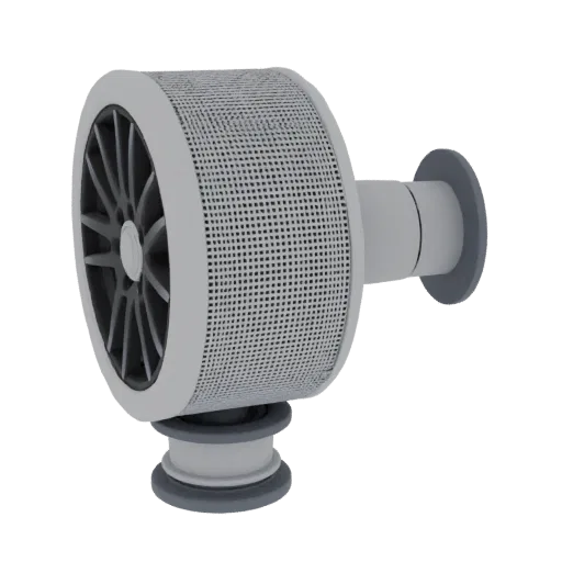 3D model of a car air freshener shaped like a wheel with a rim, mounted on a car vent.