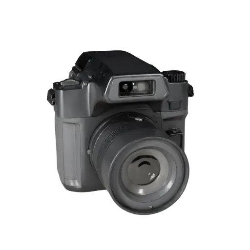 Cinema Drone Camera Product Viz 3D model, three-quarter studio product render, showing textured grips, lens barrels.