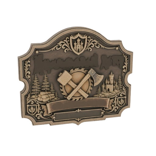 Medieval Woodcutter's Emblem