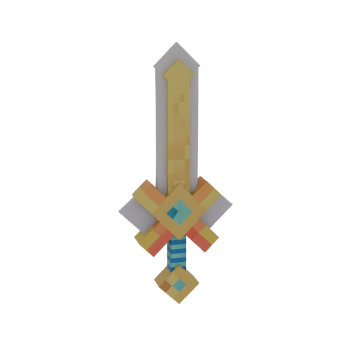 Golden Diamond Sword 3D Model