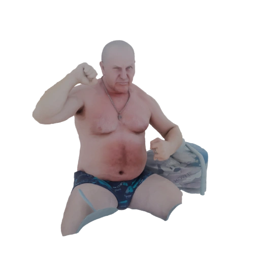 Muscular Man in Swim Trunks 3D Model