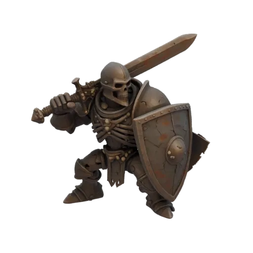 Dark Fantasy Skeleton Warrior Miniature STL
