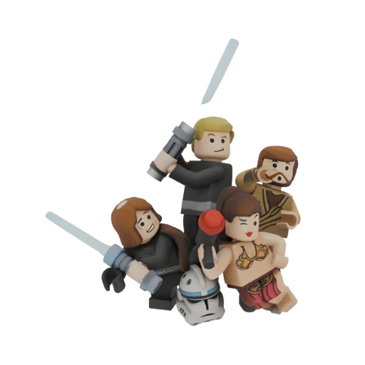 Star Wars Lego Minifigure Group with Lightsabers