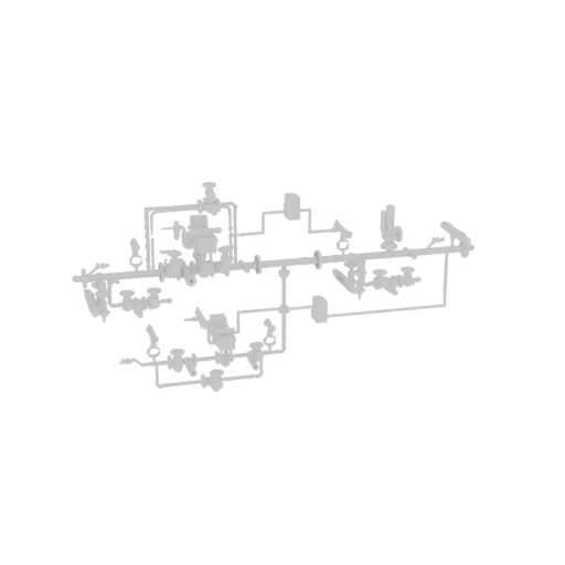 Industrial Piping System with Valves and Gauges
