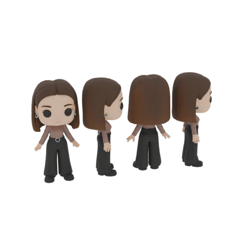 Chic Woman Funko Pop Style 3D Model