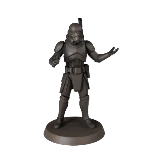 Sci-Fi Alien Trooper STL printable 3D model preview showing silhouette, three-quarter display angle