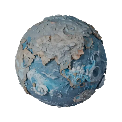 Lava Dwarf Planet High Poly 3D model, close-up studio render, showing rock, spherical body scale.