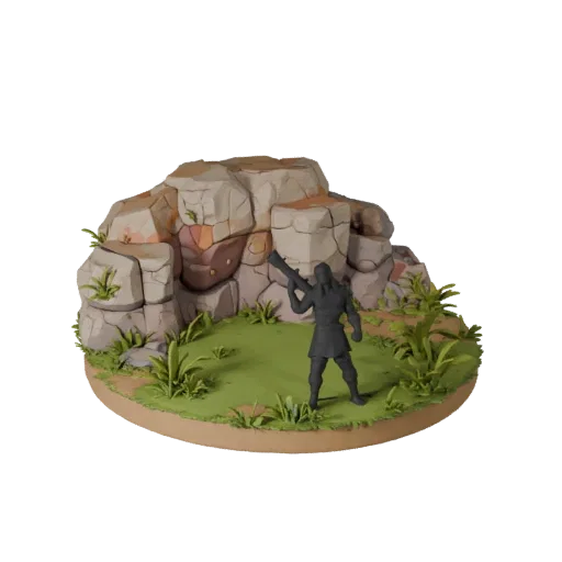 Forest Oval Base stylized 3D model preview showing rim shape, three-quarter game view, height and ground texture