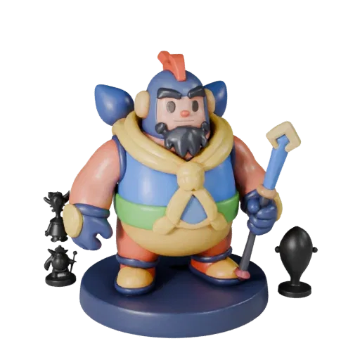 Vinyl Fantasy Figurine stylized 3D model preview showing pose, three-quarter game view and surface detail