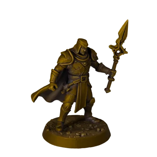 Sci-Fi Wizard Miniature modular kit 3D model preview showing silhouette, top-down kitbash view, pose and resin detail