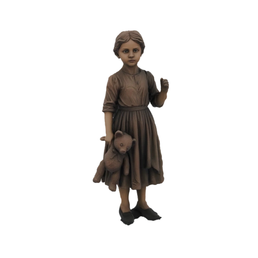 Young Girl with Teddy Bear Statue