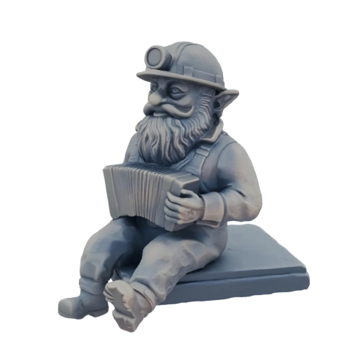 Gnome Miner Playing Accordion 3D Model
