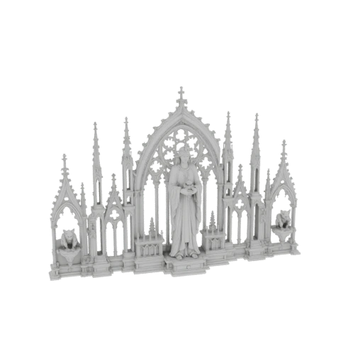 Gothic Cathedral Archway with Figures