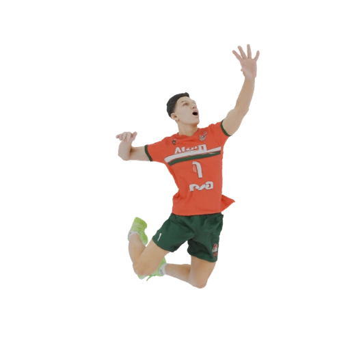 Volleyball Player in Action 3D Model