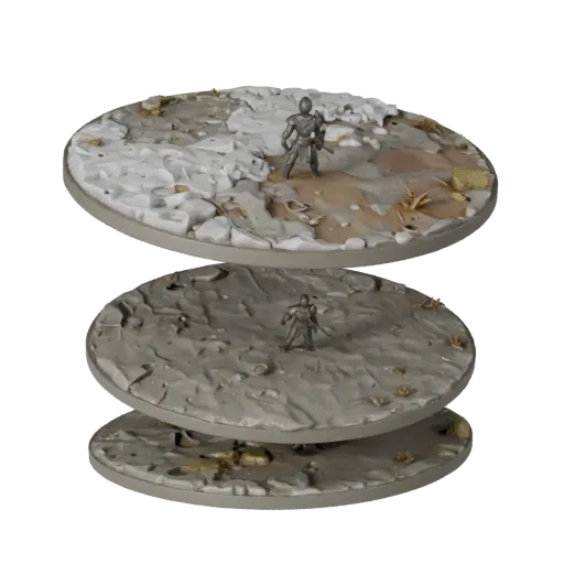 Snow Scenic Base collectible 3D model preview showing rim shape, studio close-up view, height and ground texture
