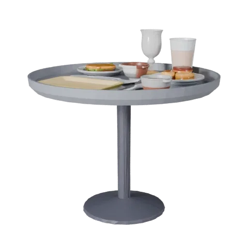 Banquet Breakfast Tray Product Viz 3D model, three-quarter studio product render, showing ceramic, form detail.