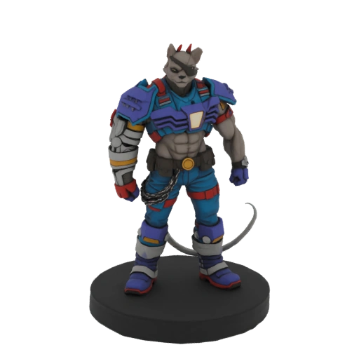 Cyberpunk Raccoon Warrior 3D Model