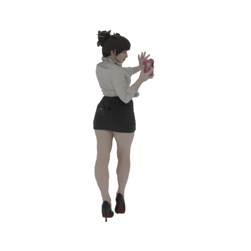 Woman in Skirt and Heels