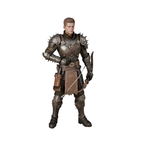 Realistic Armored Ranger Character Model - Rigged