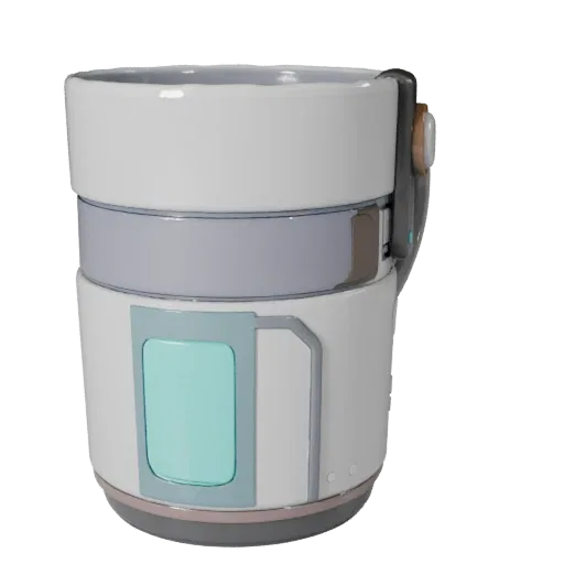 Modern Mug Stylized 3D model, stylized isometric render, showing ceramic, recognizable everyday shapes.