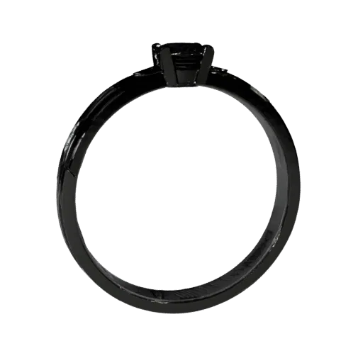 Signet Engagement Ring game ready 3D model, close-up hero shot, with calibrated ring silhouette and material reads.