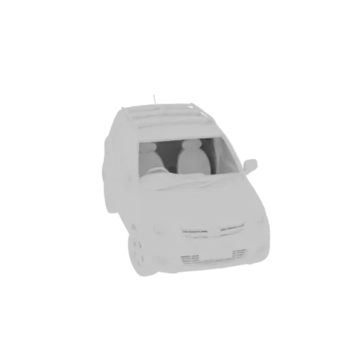 3D model of roof rail insert plug for 2007 Daihatsu Terios, front and slightly top view, white color