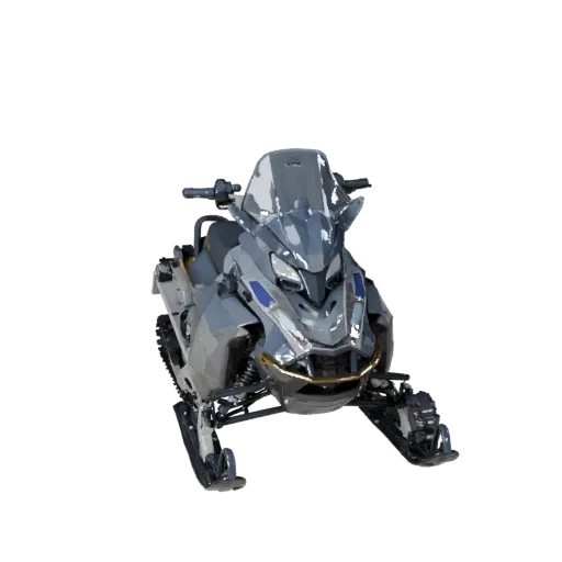 Snowmobil 3D-Modell, Drei-Viertel-Spiel-Viewport, Unreal Engine-fähiger Fahrzeug-Asset mit Rahmenbalance, Radgröße und kompak