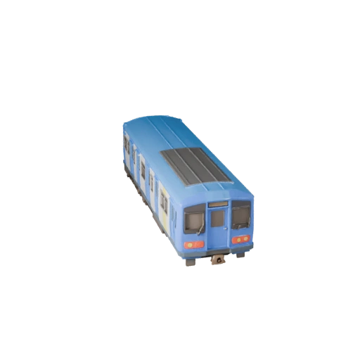 Trem Metropolitano de Desenho Animado 3D para Jogos Estilizados Ativo PBR