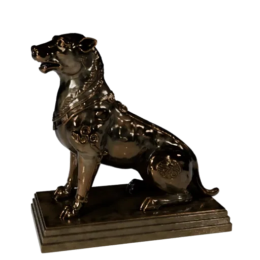 Bronze Animal Statue high poly 3D model preview showing silhouette, studio close-up view, pedestal and sculpt detail