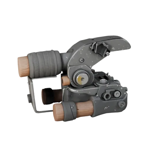 Insulated Clamp Product Viz 3D model, three-quarter studio product render, showing painted metal, clear grip zones.
