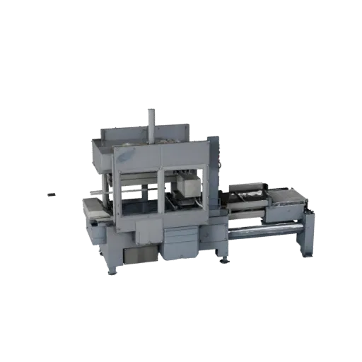 Inspection Packing Machine Modular 3D model, isometric modular kit view, showing painted steel, machine stations.
