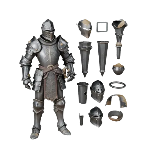 Personnage 3D Chevalier Ennemi Fantastique, vue du moteur, atout prêt pour Unreal Engine avec pose debout et PBR