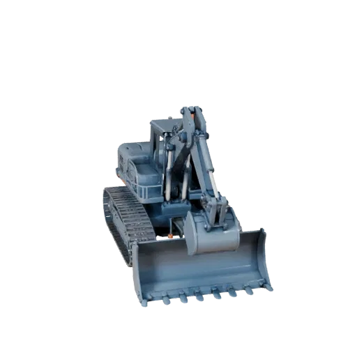 Construction Bulldozer Modular 3D model, isometric modular kit view, showing painted steel, form detail.
