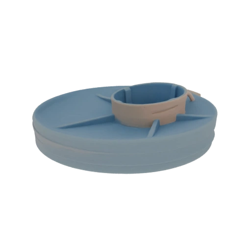 Blue Snack Tray with Cup Holder