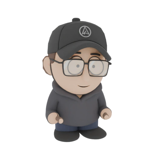Chibi Gamer with Glasses and Cap 3D Model