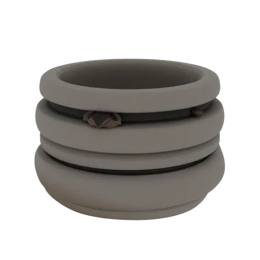 Stacking Cocktail Ring scene ready 3D model, turntable hero render, showing ring silhouette and surface contrast.